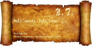 Némedi Tünde névjegykártya